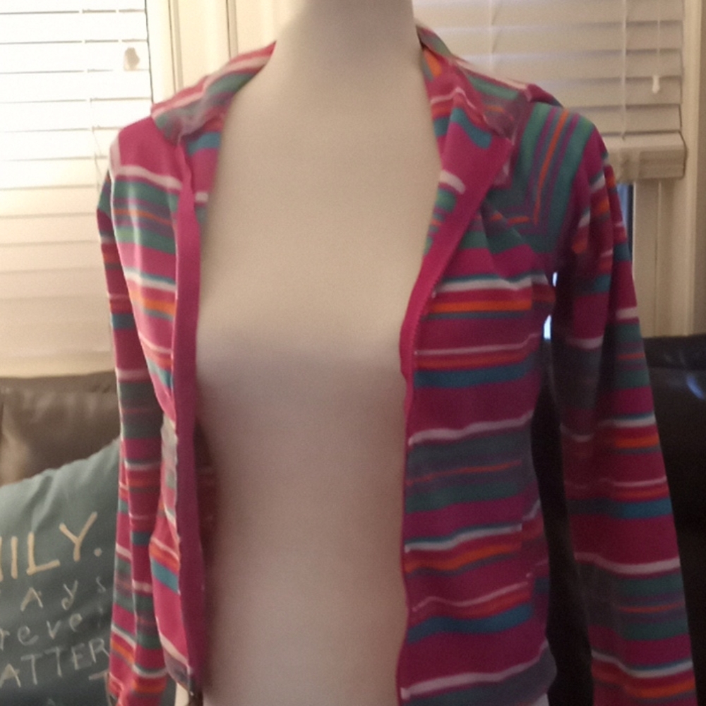 Girls North face zip up soft jacket